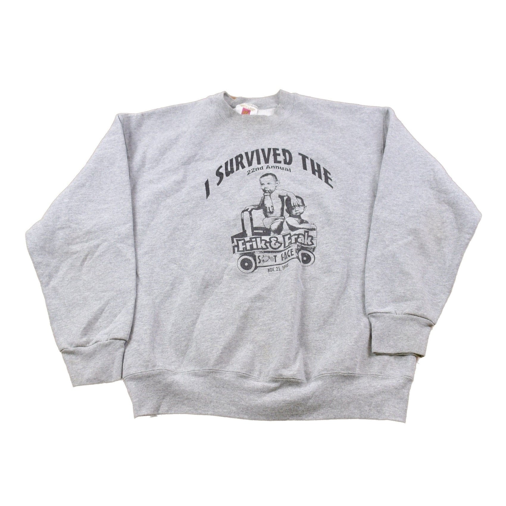 Other Clothing > Gender Neutral Adult Clothing > Hoodies & Sweatshirts > Sweatshirts Vintage 1998 I survived Crewneck Sweatshirt Men's Large