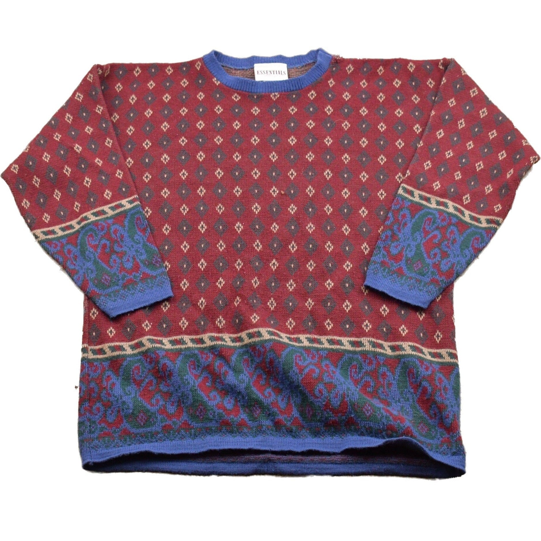 Other Clothing > Gender Neutral Adult Clothing > Hoodies & Sweatshirts > Sweatshirts Vintage Essentials Knitted Sweater Men's Large