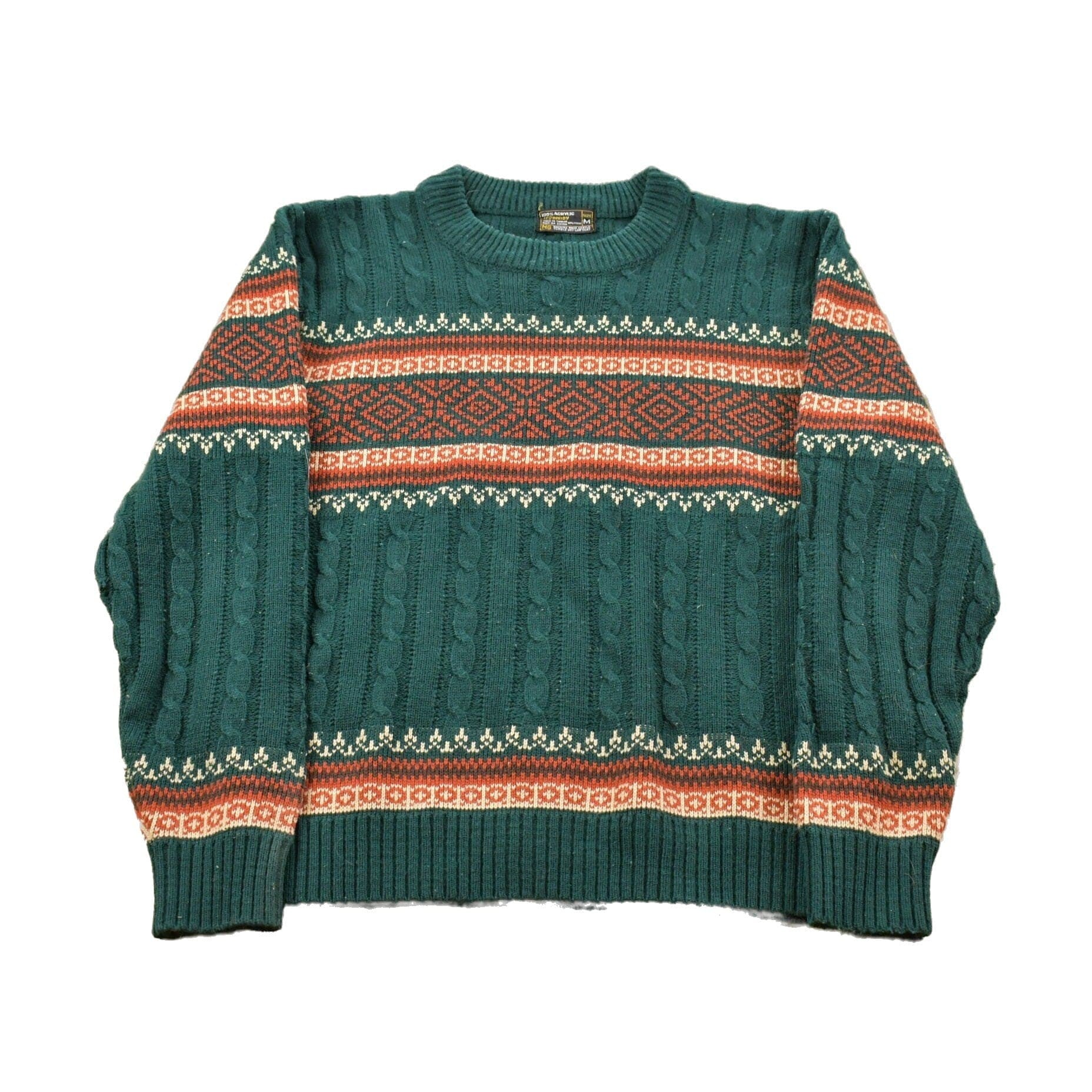 Other Clothing > Gender Neutral Adult Clothing > Hoodies & Sweatshirts > Sweatshirts Vintage JC Penny Cable Knit Sweater Men's Medium