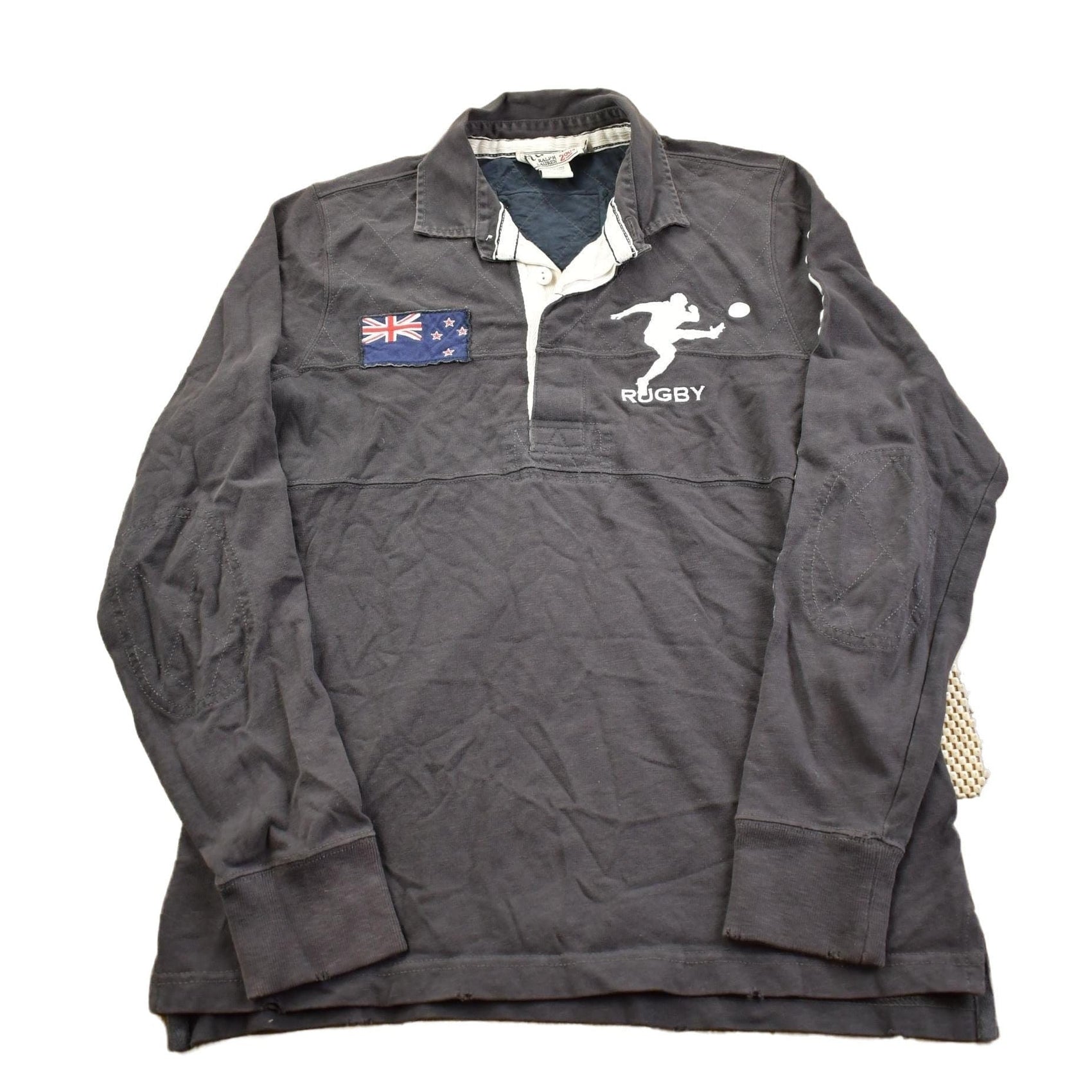 Other Clothing > Gender Neutral Adult Clothing > Hoodies & Sweatshirts > Sweatshirts Vintage Y2K Polo Rugby New Zealand Rugby Shirt Men's Medium