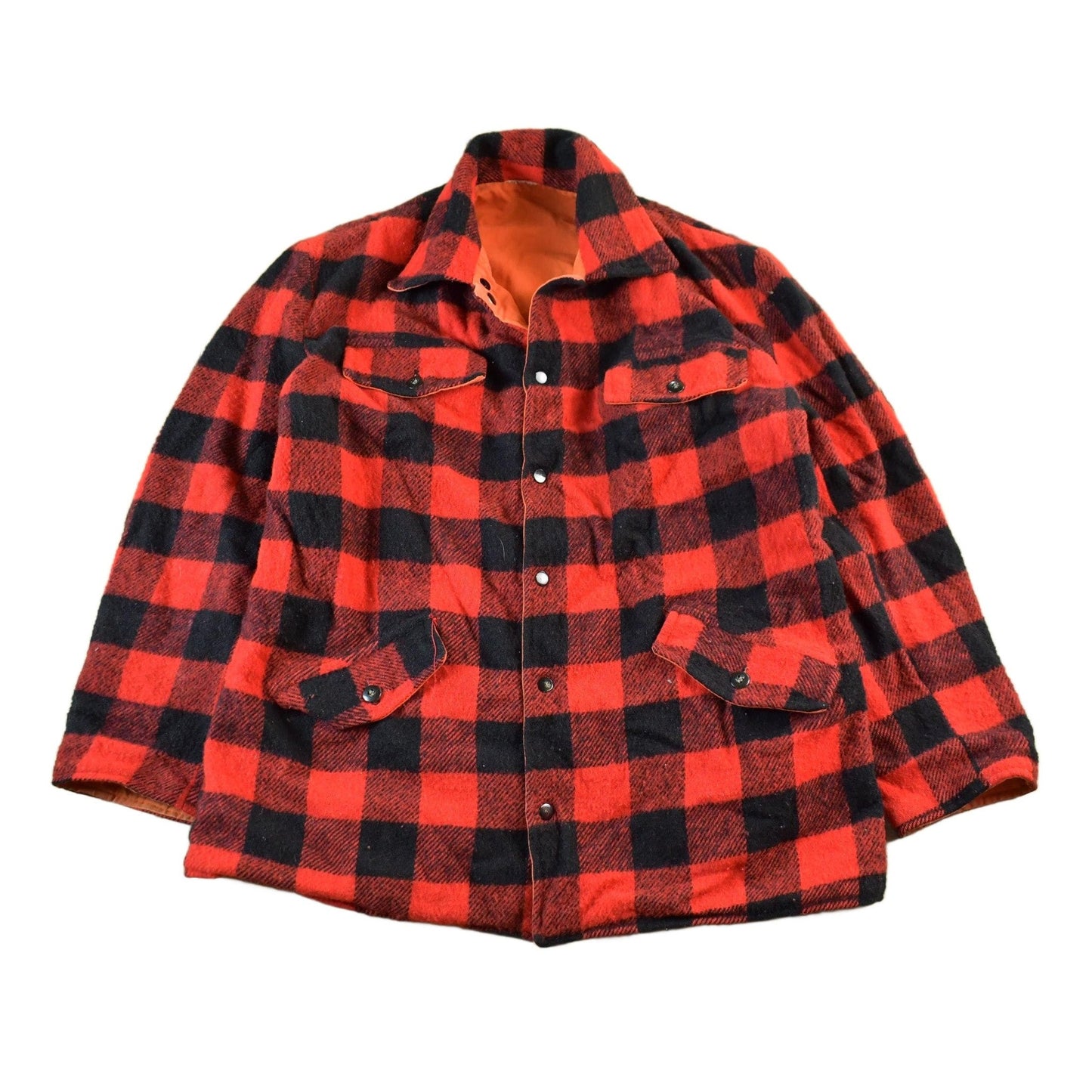 Other Clothing > Gender Neutral Adult Clothing > Jackets & Coats Vintage 1960s 1970s Buffalo Plaid Hunting Jacket Men's Large