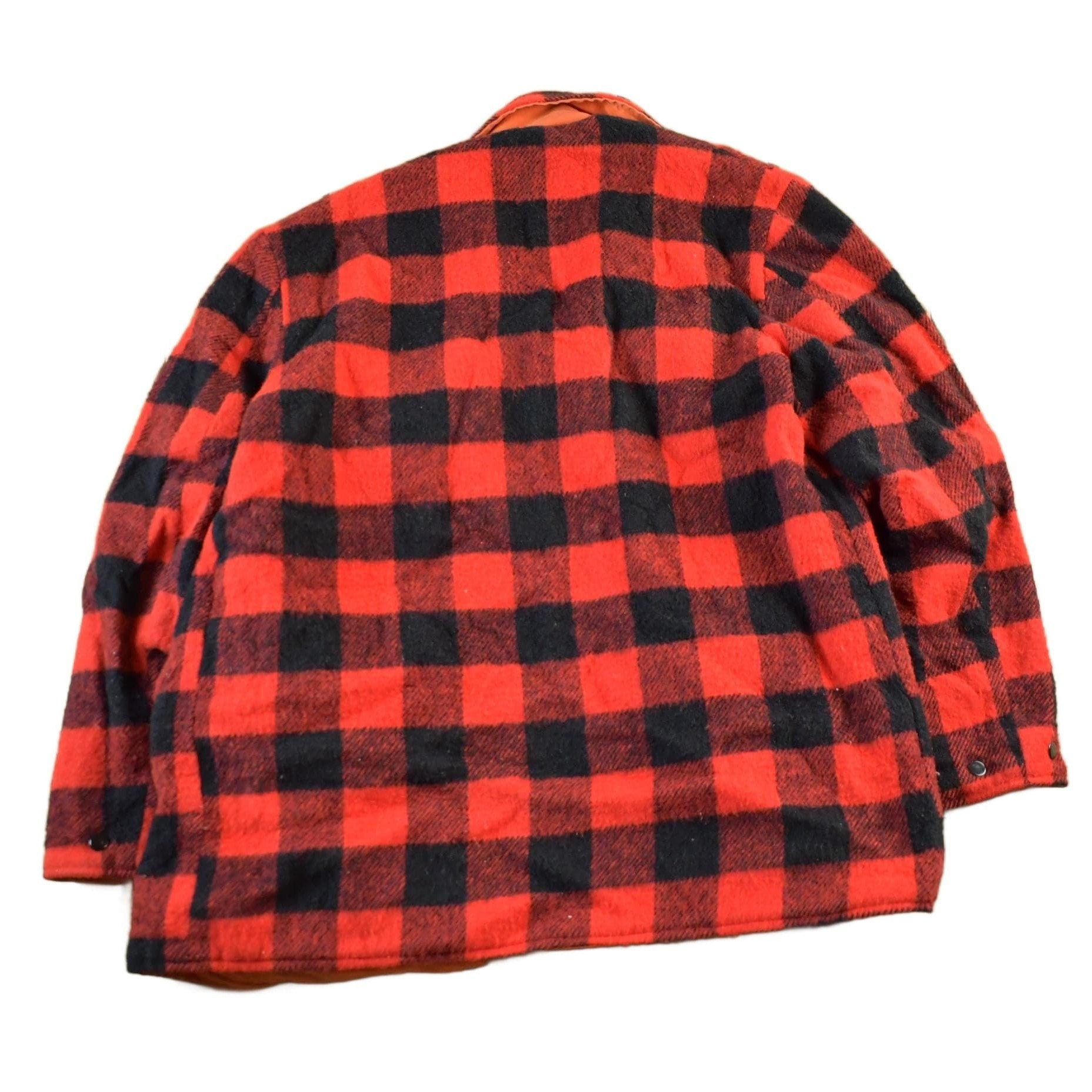 Other Clothing > Gender Neutral Adult Clothing > Jackets & Coats Vintage 1960s 1970s Buffalo Plaid Hunting Jacket Men's Large