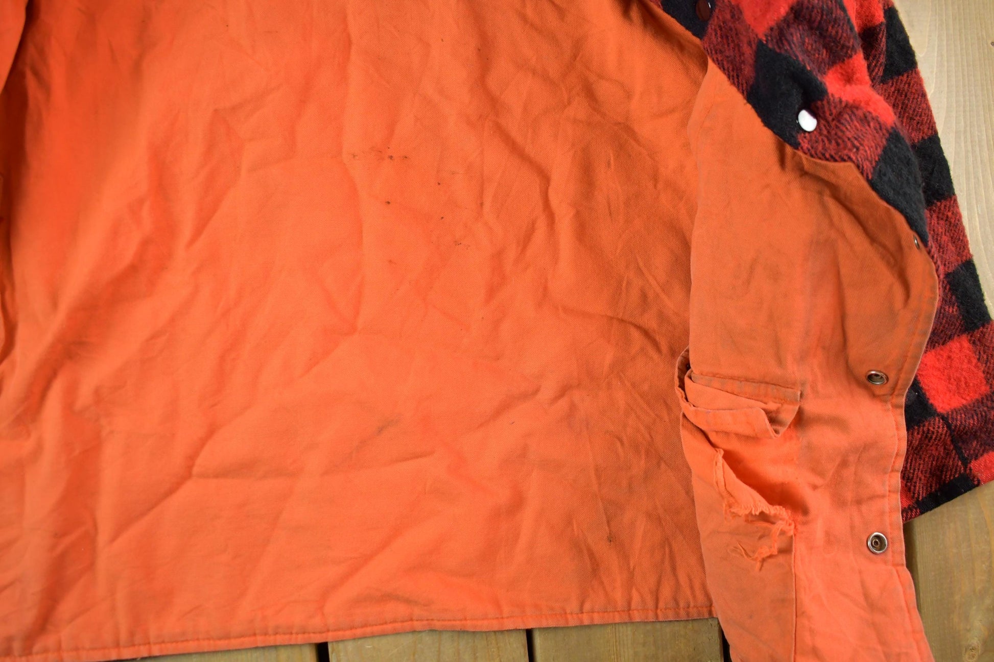 Other Clothing > Gender Neutral Adult Clothing > Jackets & Coats Vintage 1960s 1970s Buffalo Plaid Hunting Jacket Men's Large