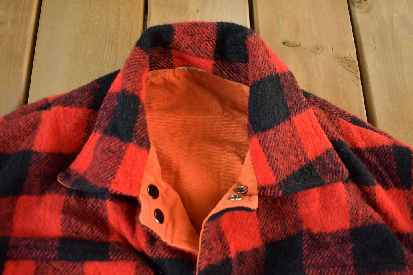 Other Clothing > Gender Neutral Adult Clothing > Jackets & Coats Vintage 1960s 1970s Buffalo Plaid Hunting Jacket Men's Large