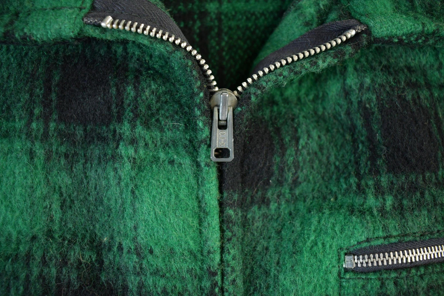 Other Clothing > Gender Neutral Adult Clothing > Jackets & Coats Vintage 1960s 1970s Wool Flannel Zip Up Shirt Jacket Men's XL