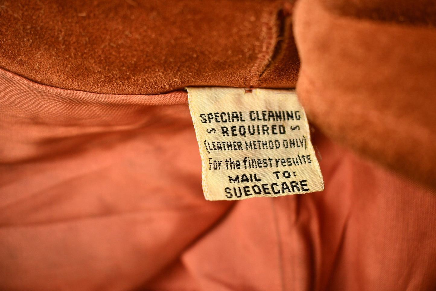 Other Clothing > Gender Neutral Adult Clothing > Jackets & Coats Vintage 1960s Burnt Orange Full Length Suede Leather Jacket Men's Small