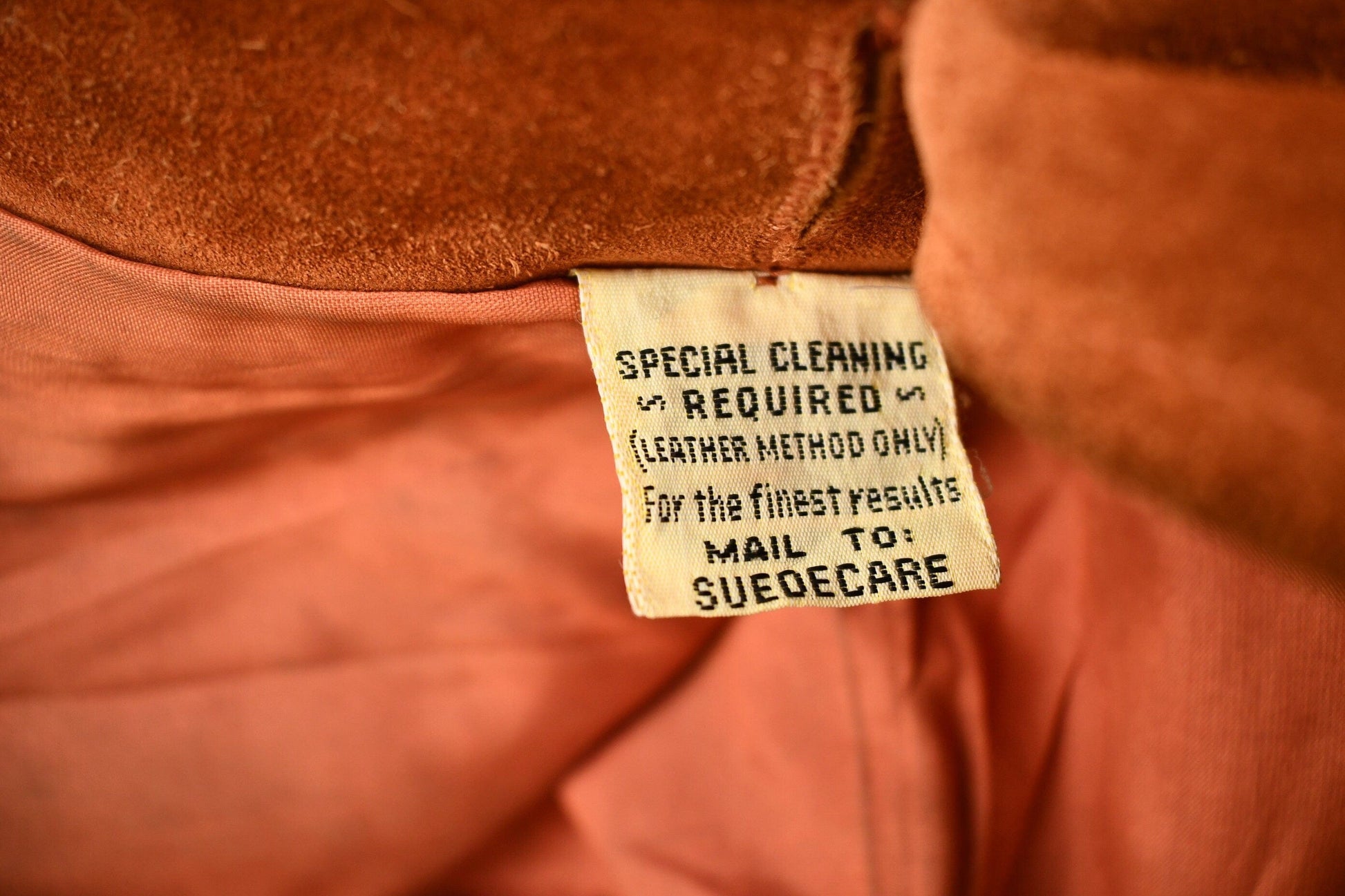 Other Clothing > Gender Neutral Adult Clothing > Jackets & Coats Vintage 1960s Burnt Orange Full Length Suede Leather Jacket Men's Small