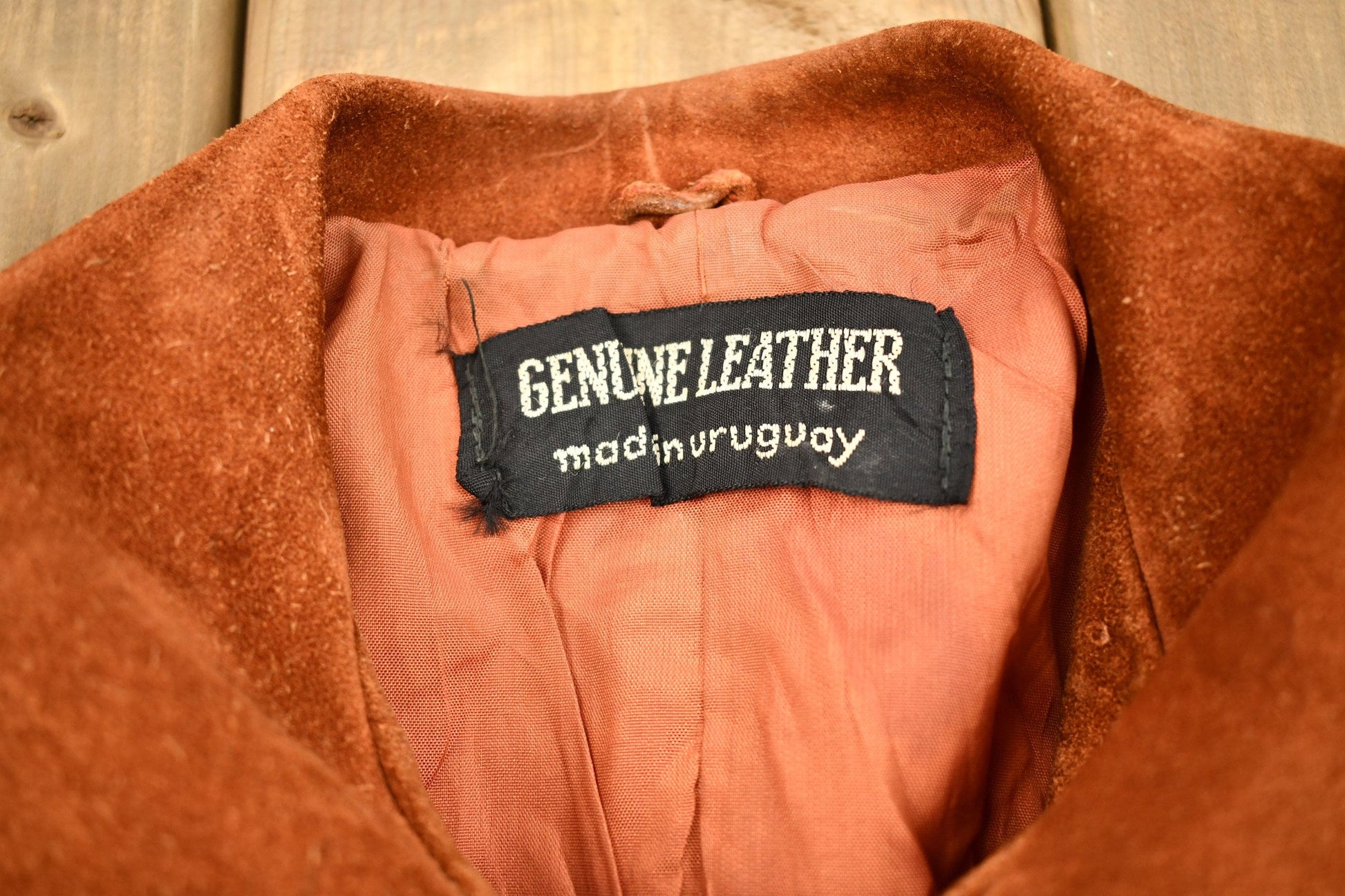 Other Clothing > Gender Neutral Adult Clothing > Jackets & Coats Vintage 1960s Burnt Orange Full Length Suede Leather Jacket Men's Small