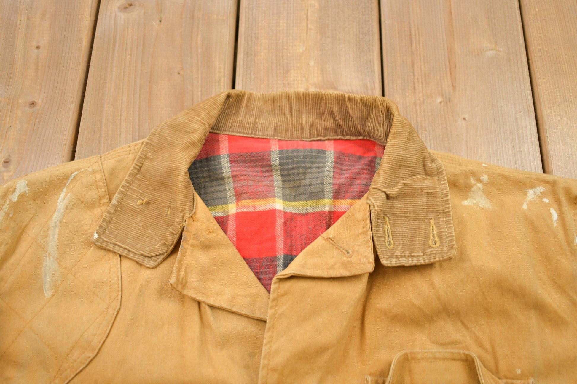 Other Clothing > Gender Neutral Adult Clothing > Jackets & Coats Vintage 1960s Canvas Chore Jacket Men's Large