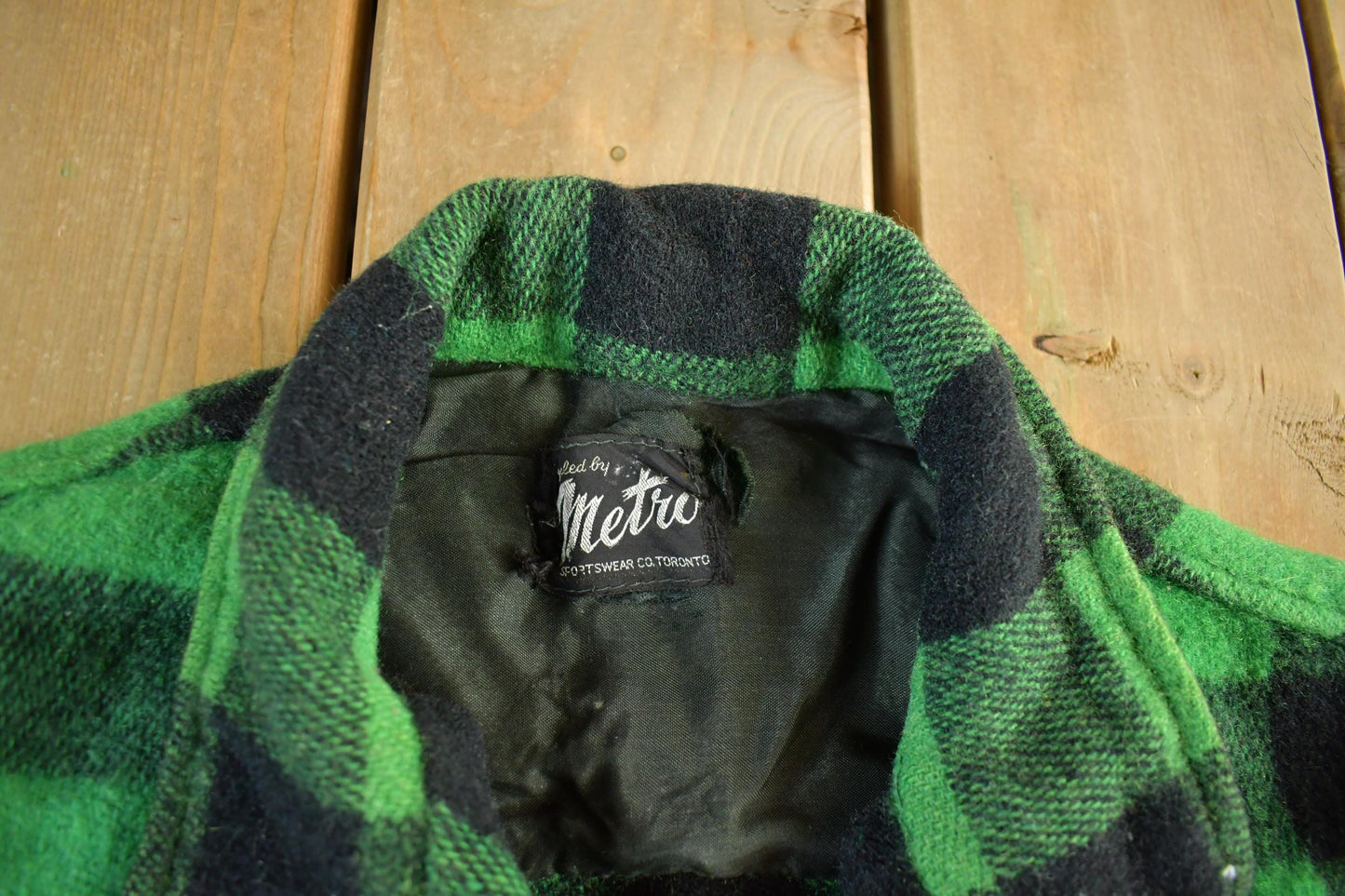 Other Clothing > Gender Neutral Adult Clothing > Jackets & Coats Vintage 1960s Metro Wool Flannel Shirt Jacket Men's Large