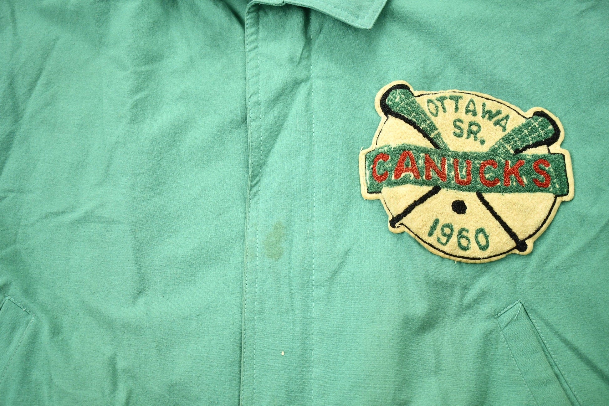 Other Clothing > Gender Neutral Adult Clothing > Jackets & Coats Vintage 1960s Ottawa Canucks Rugby Dash Jacket Men's Large