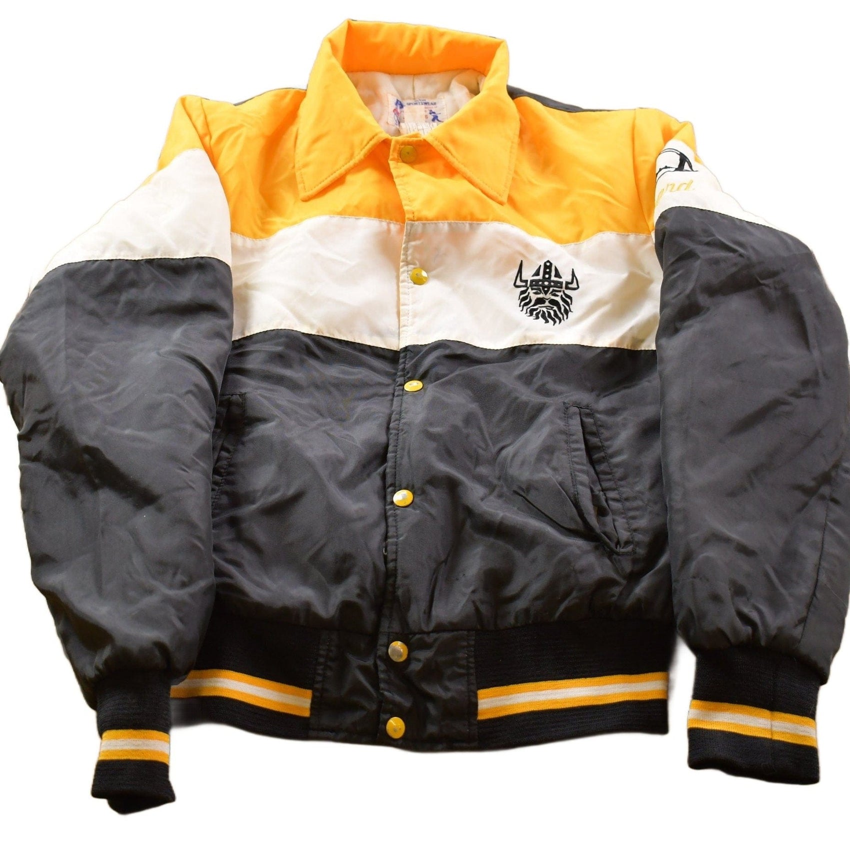 Other Clothing > Gender Neutral Adult Clothing > Jackets & Coats Vintage 1970 Embroidered Vikings Football Bomber Bomber Jacket Men's Medium