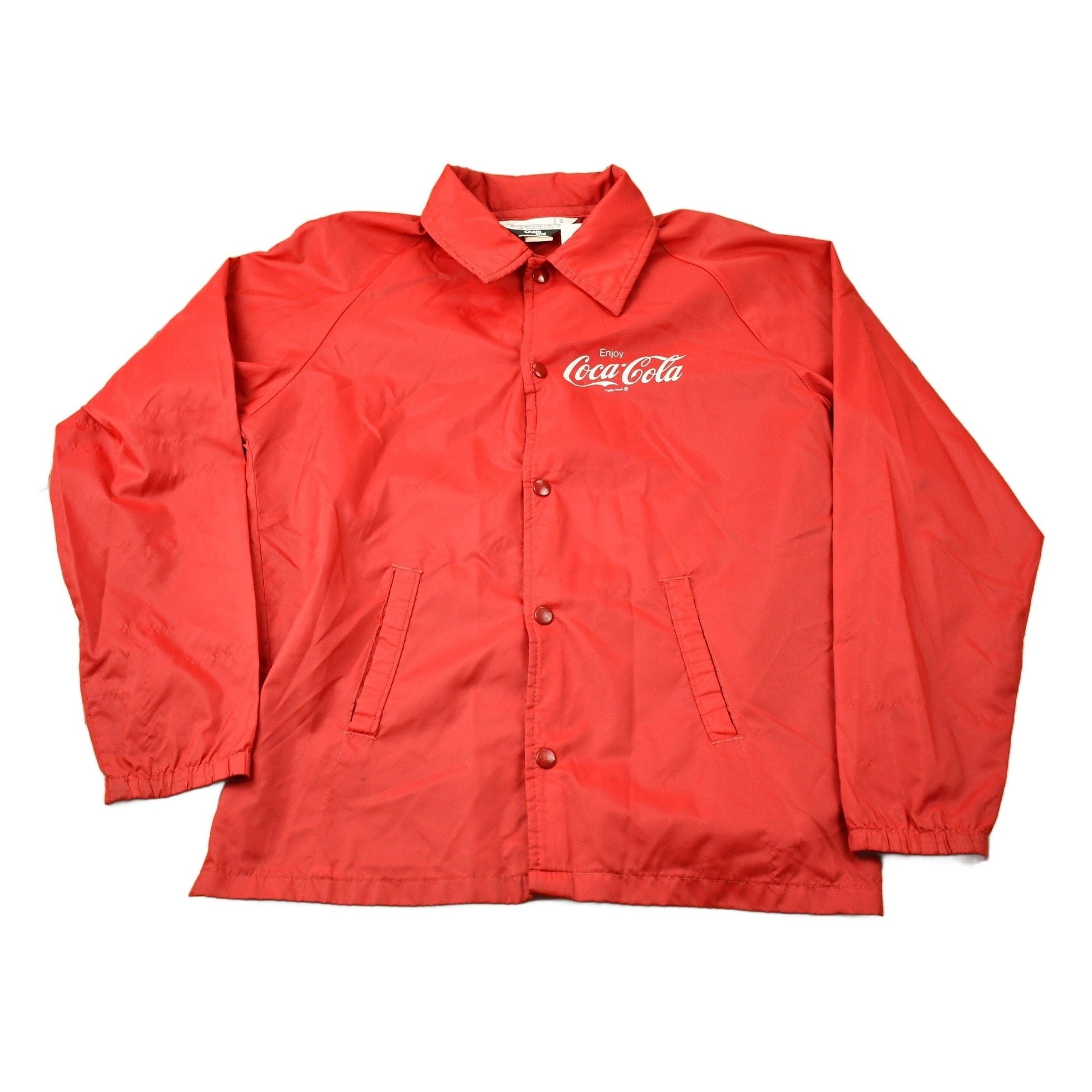 Other Clothing > Gender Neutral Adult Clothing > Jackets & Coats Vintage 1970s Coca-Cola Embroidered Chalk Line Windbreaker Jacket Men's Medium