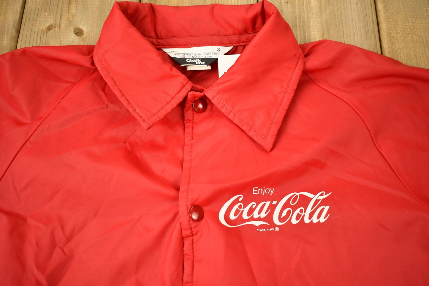 Other Clothing > Gender Neutral Adult Clothing > Jackets & Coats Vintage 1970s Coca-Cola Embroidered Chalk Line Windbreaker Jacket Men's Medium