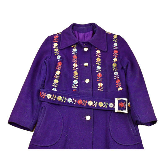 Other Clothing > Gender Neutral Adult Clothing > Jackets & Coats Vintage 1970s Purple Wool Overcoat Men's Small