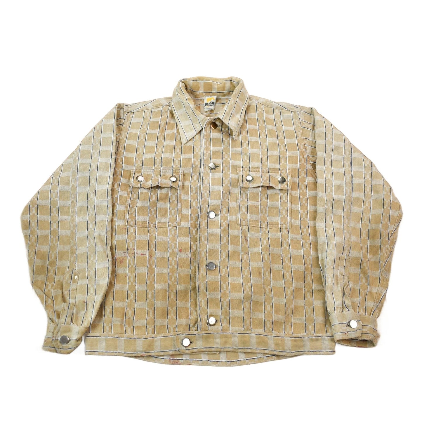 Other Clothing > Gender Neutral Adult Clothing > Jackets & Coats Vintage 1970s Rhinoceros Plaid Button Down Light Jacket Men's S