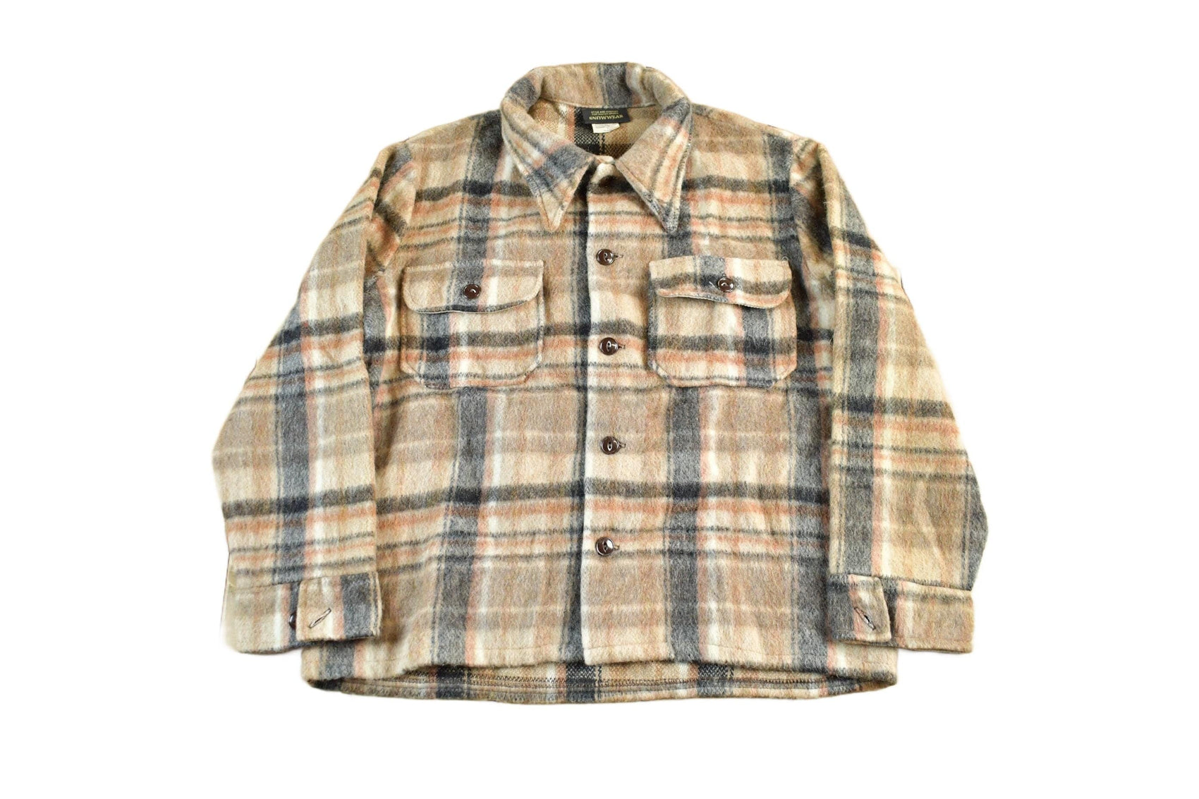 Other Clothing > Gender Neutral Adult Clothing > Jackets & Coats Vintage 1970s Snowwear Wool Flannel Shirt Jacket Men's M-L