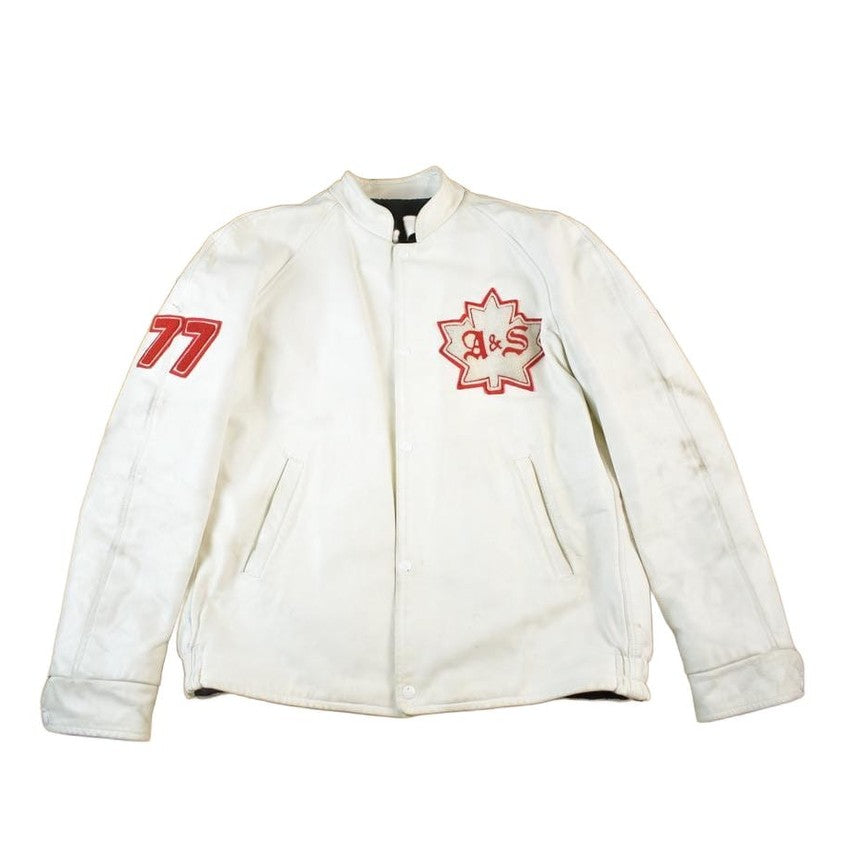 Other Clothing > Gender Neutral Adult Clothing > Jackets & Coats Vintage 1977 A&S Raiders Leather Varsity Jacket Made In Canada Men's L