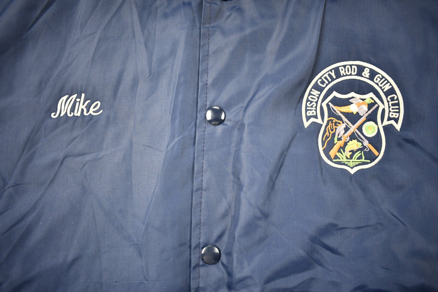 Other Clothing > Gender Neutral Adult Clothing > Jackets & Coats Vintage 1980s Bison City Rod & Gun Club Buffalo NY Satin Jacket Men's 2XL