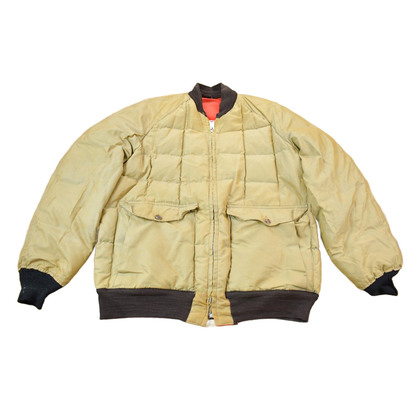 Other Clothing > Gender Neutral Adult Clothing > Jackets & Coats Vintage 1980s Falcon Brand Woods Reversible Goose Down Bomber Jacket Made In Canada Men's Large