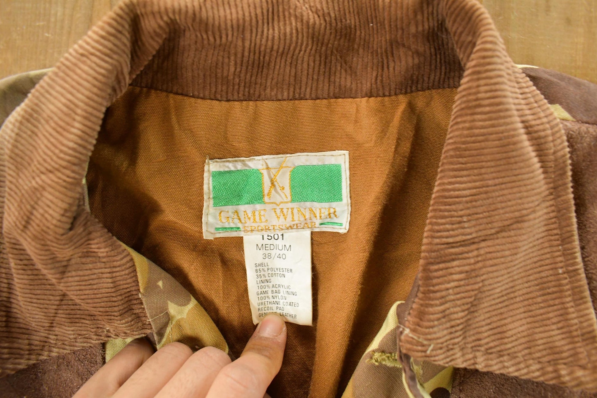 Other Clothing > Gender Neutral Adult Clothing > Jackets & Coats Vintage 1980s Game Winner Duck Camouflage Canvas Hunting Jacket Men's Medium