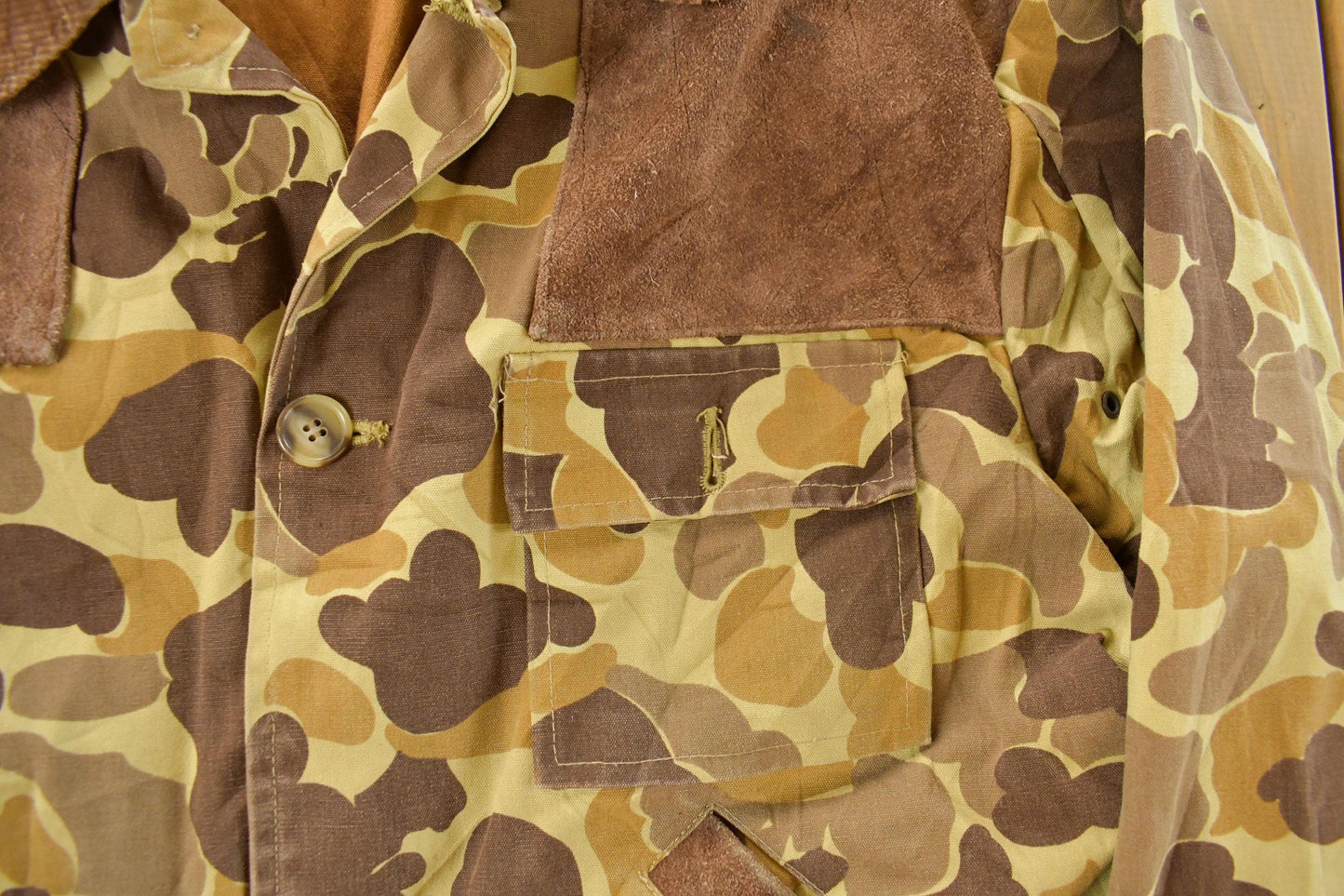 Other Clothing > Gender Neutral Adult Clothing > Jackets & Coats Vintage 1980s Game Winner Duck Camouflage Canvas Hunting Jacket Men's Medium