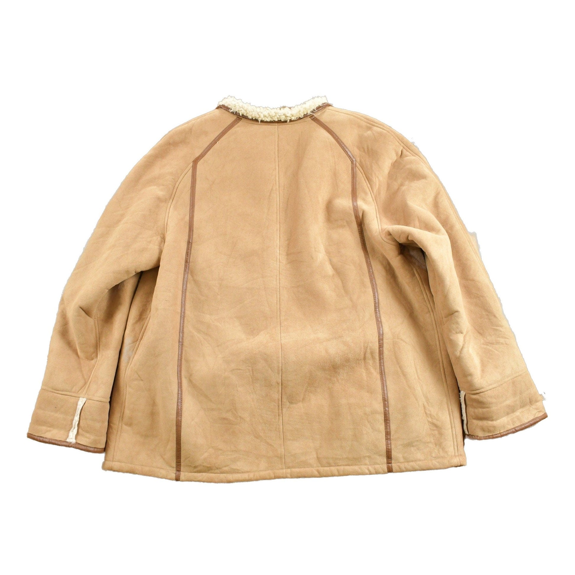 Other Clothing > Gender Neutral Adult Clothing > Jackets & Coats Vintage 1980s London Fog Faux Lambskin Sheerling Leather Jacket Men's Large