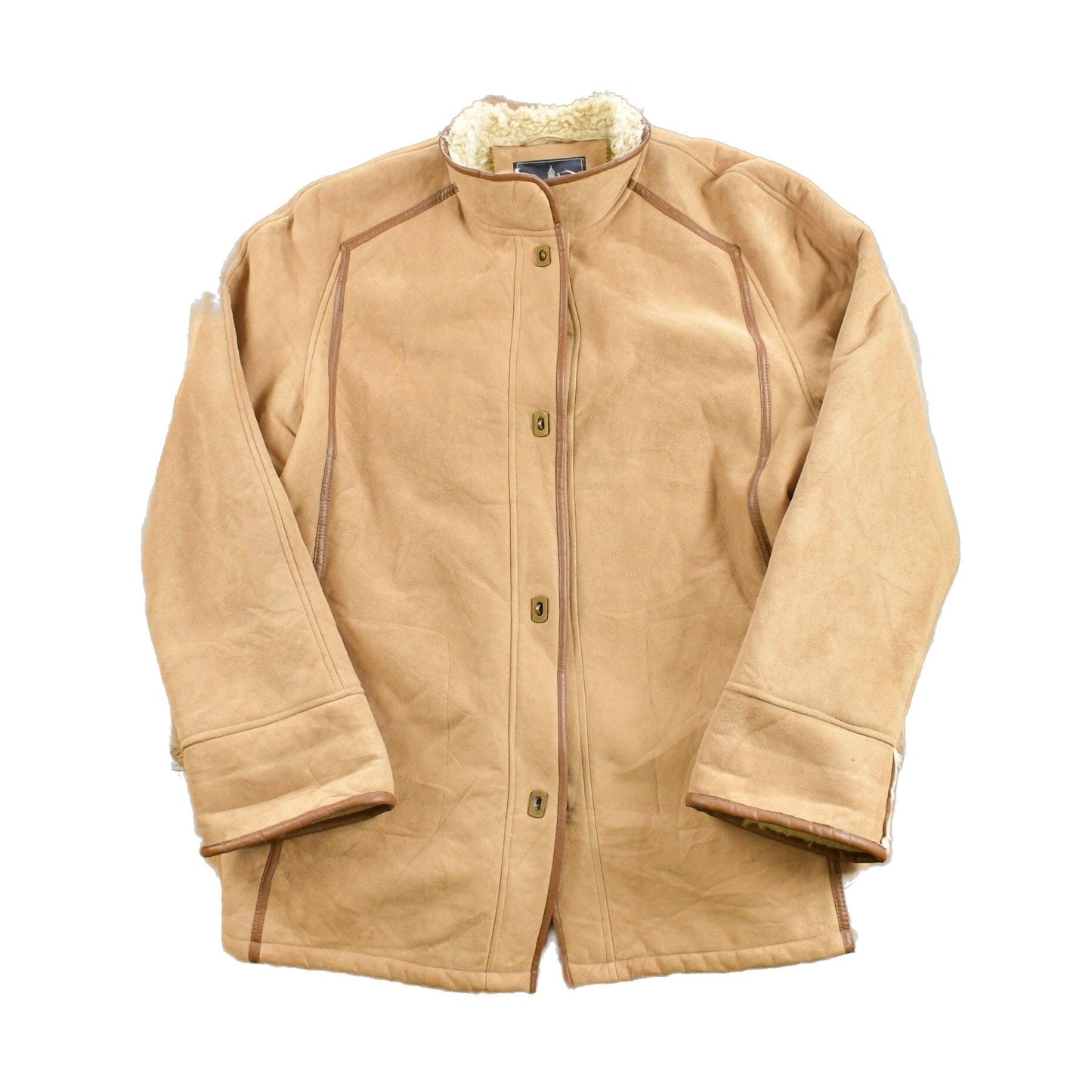 Other Clothing > Gender Neutral Adult Clothing > Jackets & Coats Vintage 1980s London Fog Faux Lambskin Sheerling Leather Jacket Men's Large