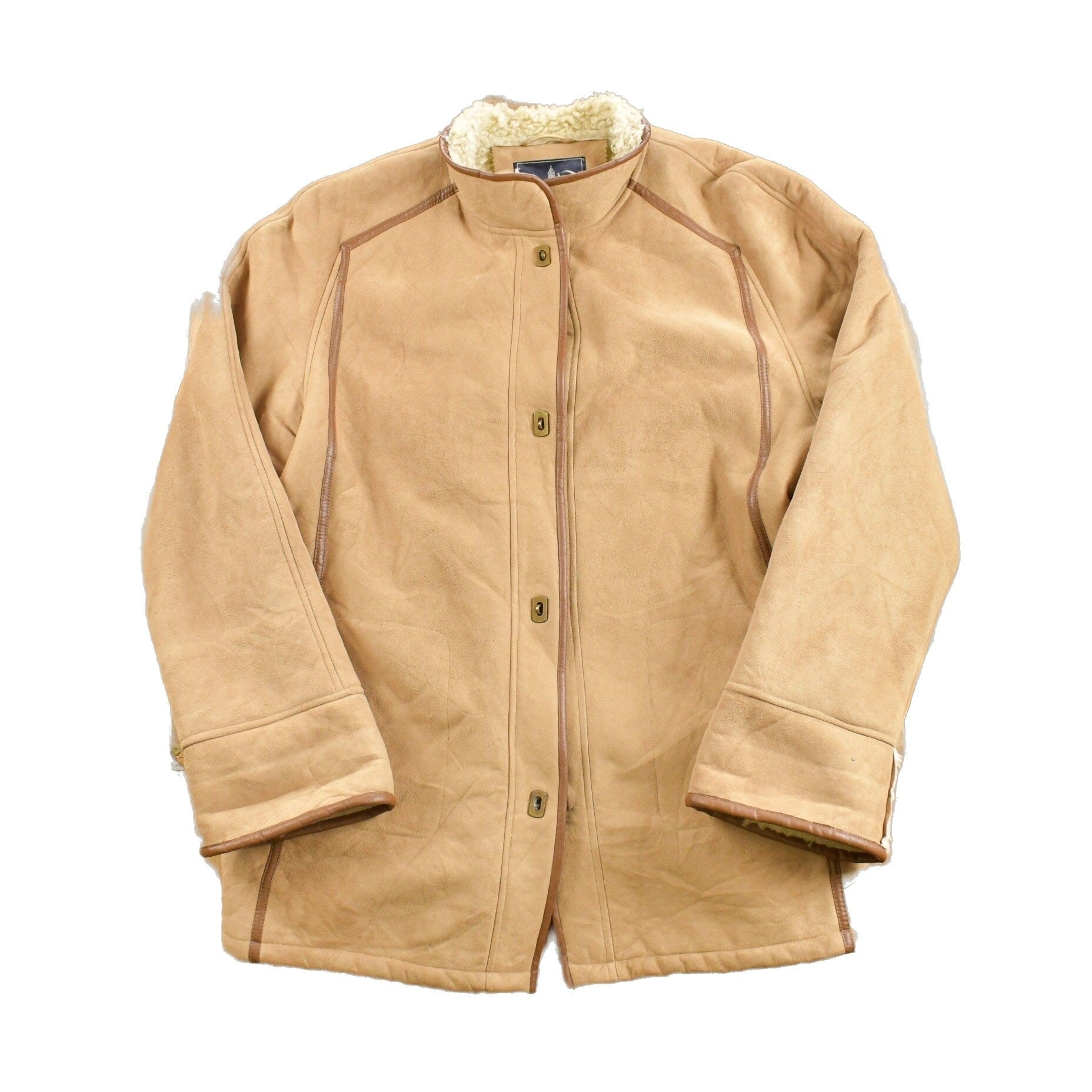 Other Clothing > Gender Neutral Adult Clothing > Jackets & Coats Vintage 1980s London Fog Faux Lambskin Sheerling Leather Jacket Men's Large