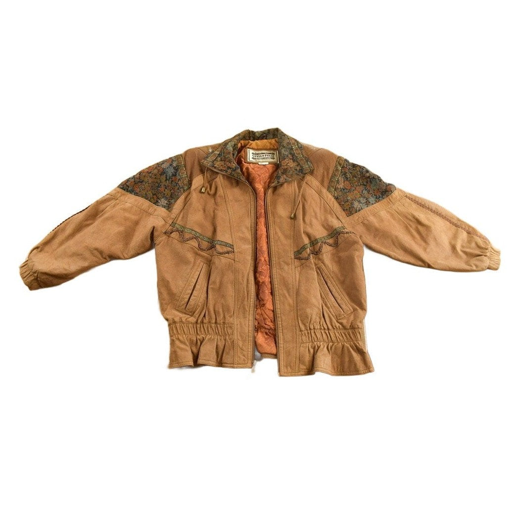 Other Clothing > Gender Neutral Adult Clothing > Jackets & Coats Vintage 1980s Otello Pelle Floral Pattern Jacket Men's Large