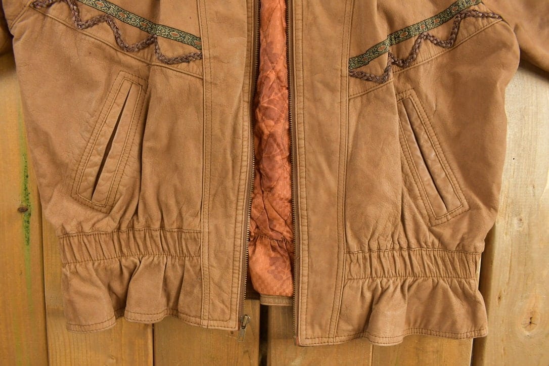 Other Clothing > Gender Neutral Adult Clothing > Jackets & Coats Vintage 1980s Otello Pelle Floral Pattern Jacket Men's Large