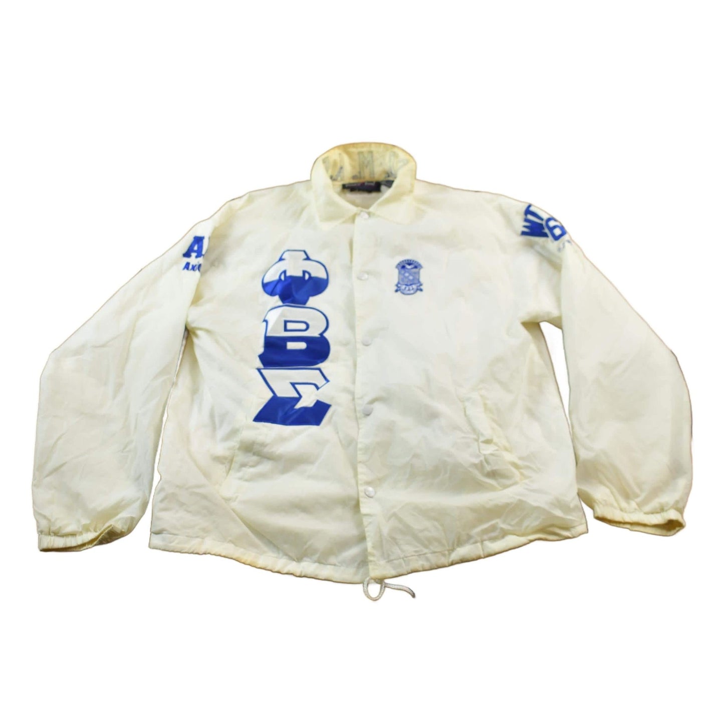 Other Clothing > Gender Neutral Adult Clothing > Jackets & Coats Vintage 1980s Veste Phi Beta Sigma Fraternity Line Jacket Men's Medium