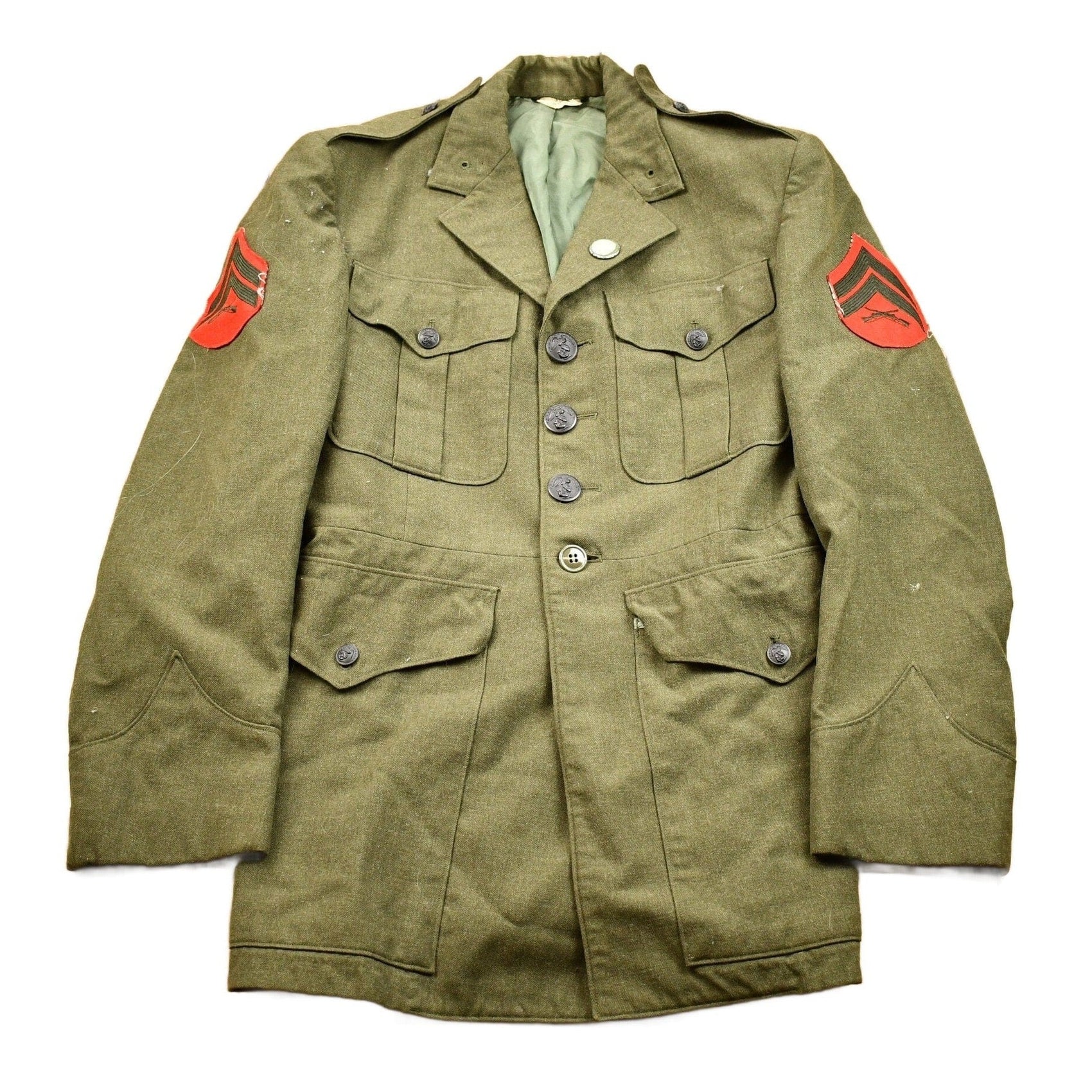 Other Clothing > Gender Neutral Adult Clothing > Jackets & Coats Vintage 1982 Army Military Button Up Blazer Jacket Men's Small