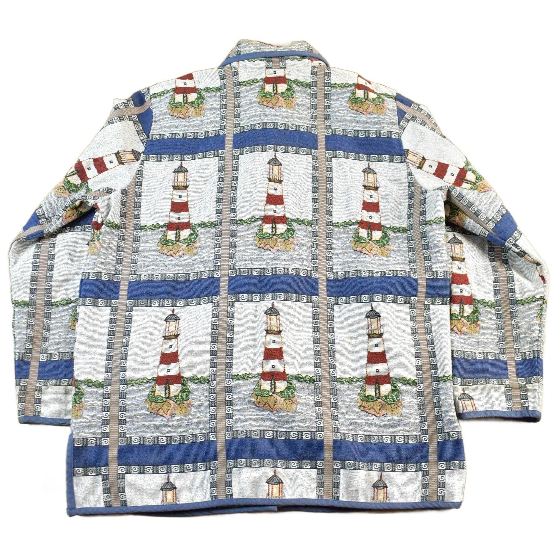 Other Clothing > Gender Neutral Adult Clothing > Jackets & Coats Vintage 1990s Blair Button Up Patch Work Tapestry Jacket Women's Large