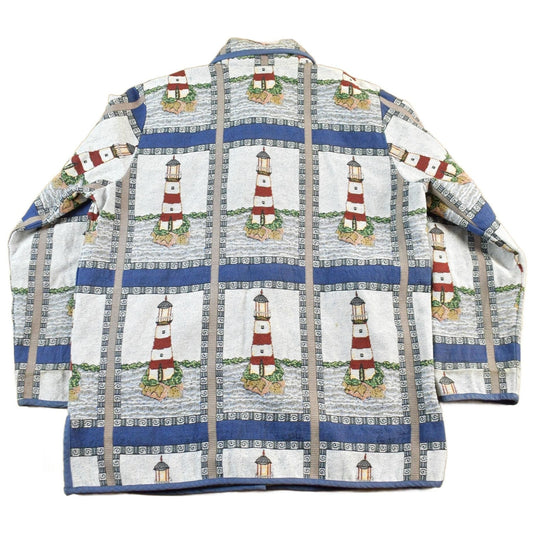 Other Clothing > Gender Neutral Adult Clothing > Jackets & Coats Vintage 1990s Blair Button Up Patch Work Tapestry Jacket Women's Large