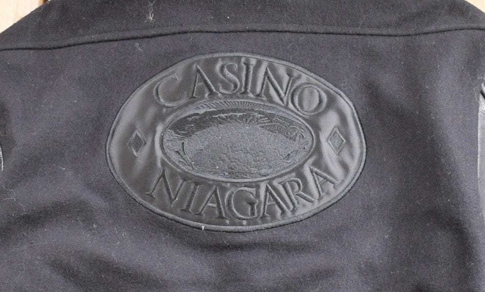Other Clothing > Gender Neutral Adult Clothing > Jackets & Coats Vintage 1990s Casino Niagara Leather Varsity Jacket Men's Medium
