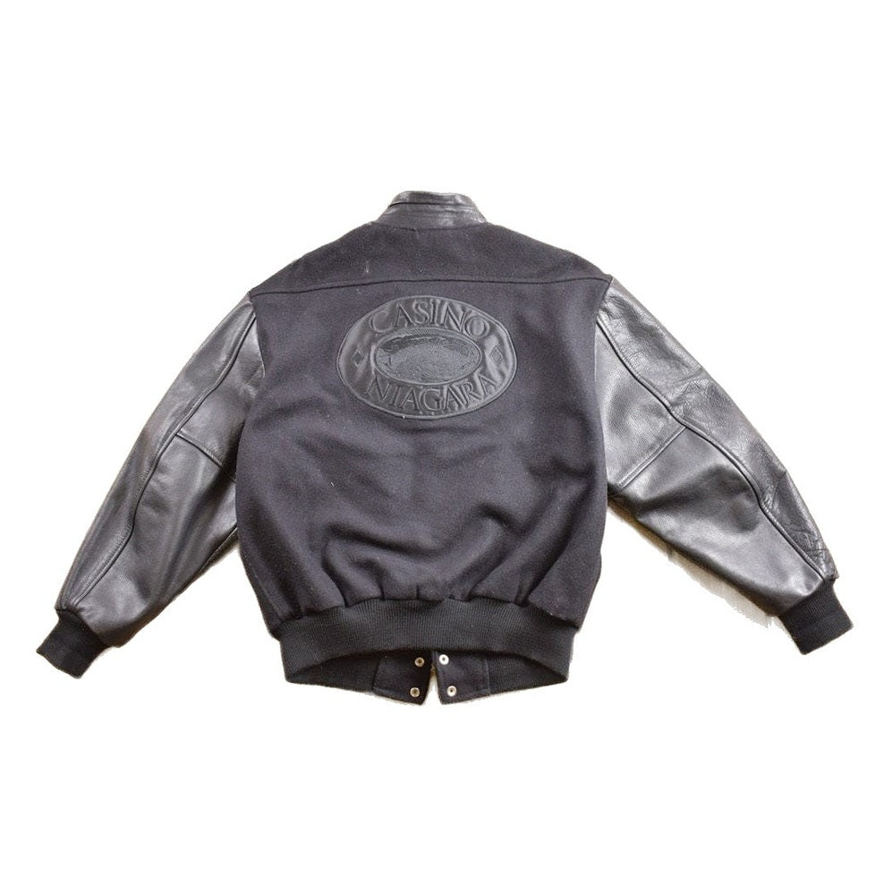 Other Clothing > Gender Neutral Adult Clothing > Jackets & Coats Vintage 1990s Casino Niagara Leather Varsity Jacket Men's Medium