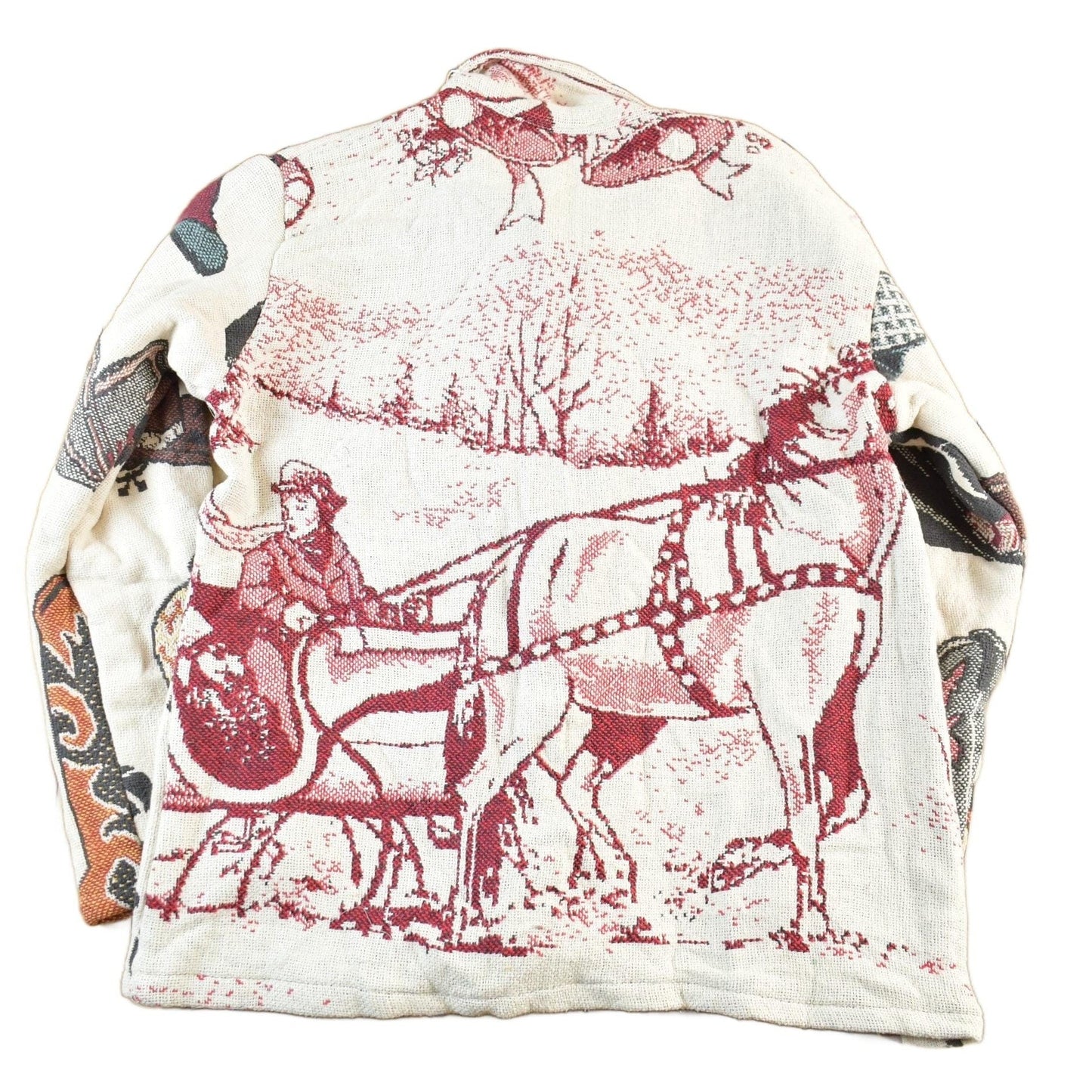 Other Clothing > Gender Neutral Adult Clothing > Jackets & Coats Vintage 1990s Cowboy Western Tapestry Full Zip Jacket Mens Large