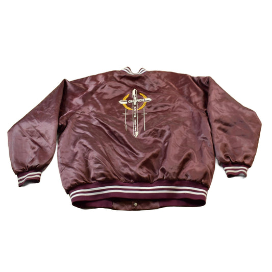 Other Clothing > Gender Neutral Adult Clothing > Jackets & Coats Vintage 1990s Hartwell Religious Satin Bomber Jacket Men's 2XL