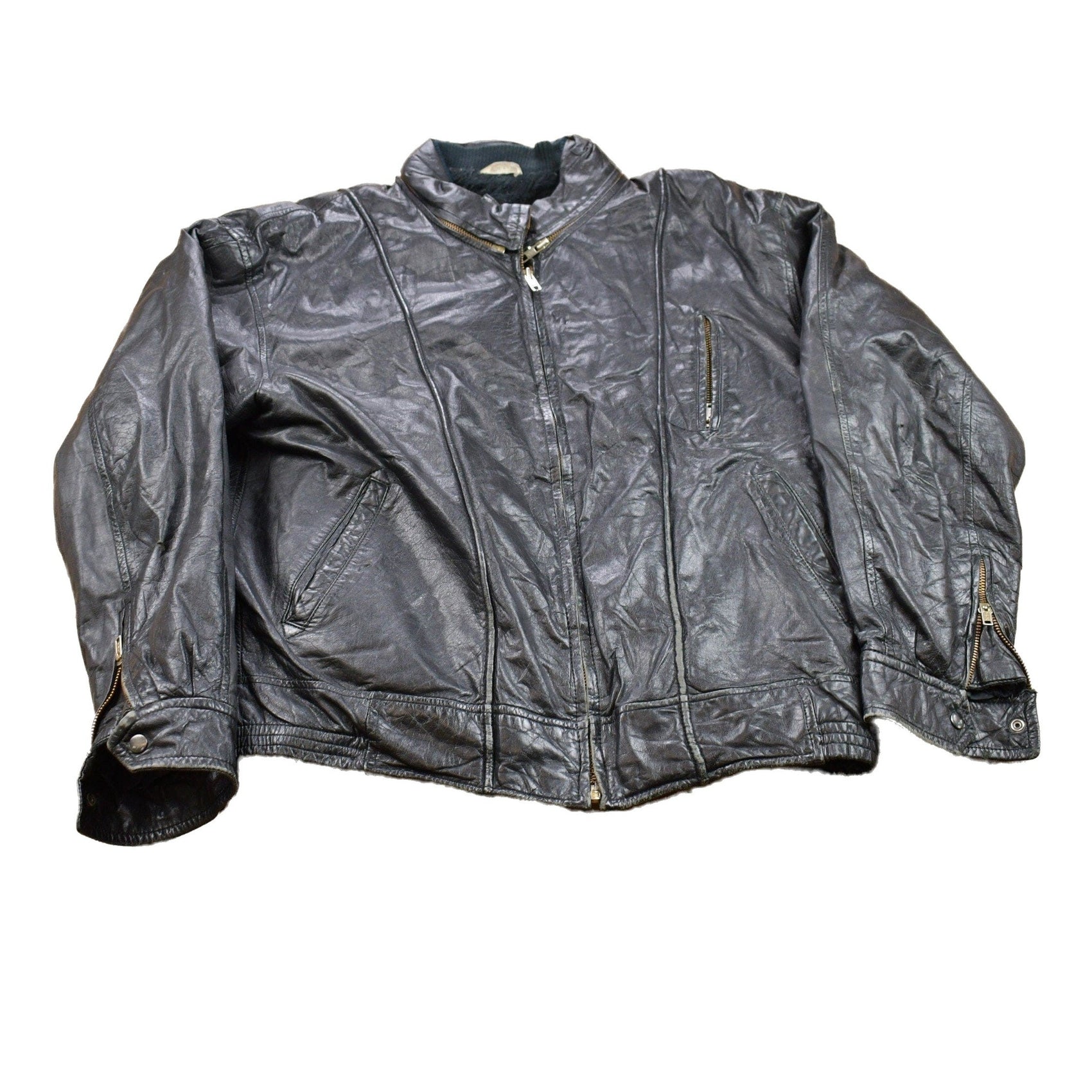 Other Clothing > Gender Neutral Adult Clothing > Jackets & Coats Vintage 1990s Lavion Leather Varsity Jacket Men's M