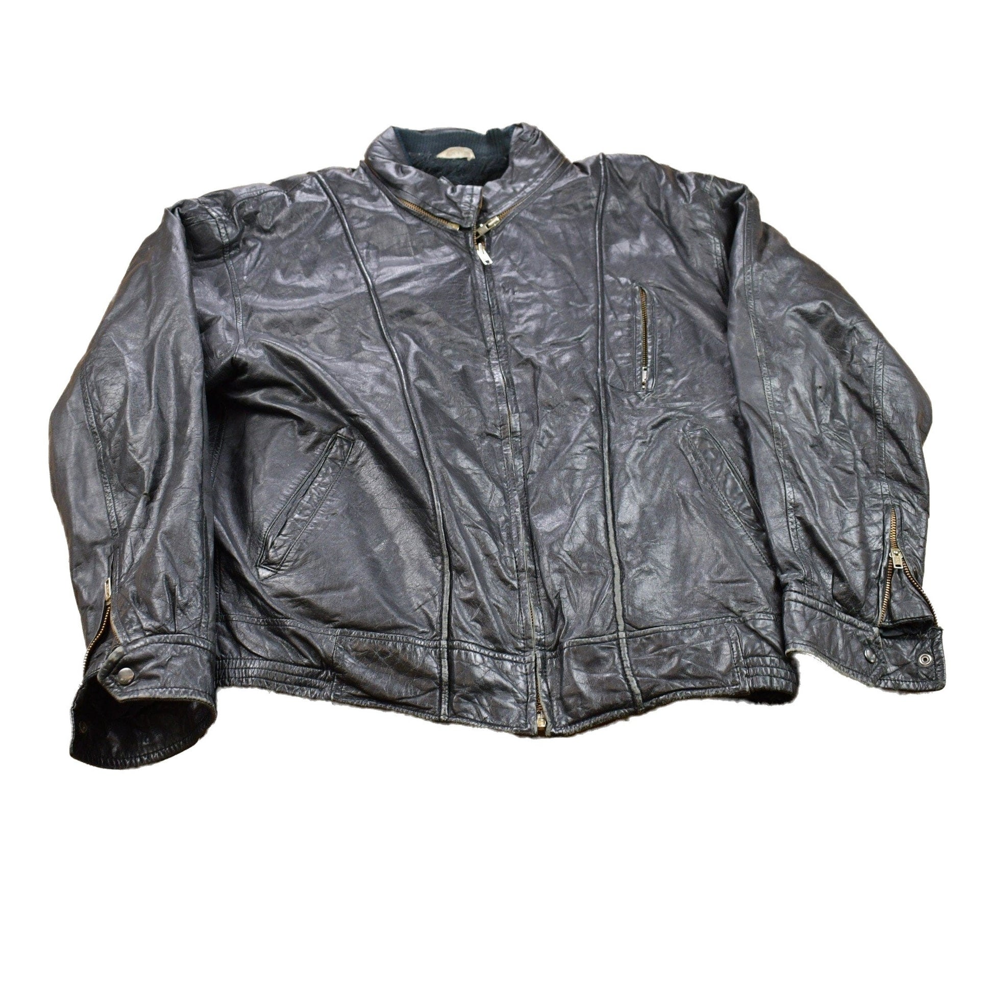 Other Clothing > Gender Neutral Adult Clothing > Jackets & Coats Vintage 1990s Lavion Leather Varsity Jacket Men's M