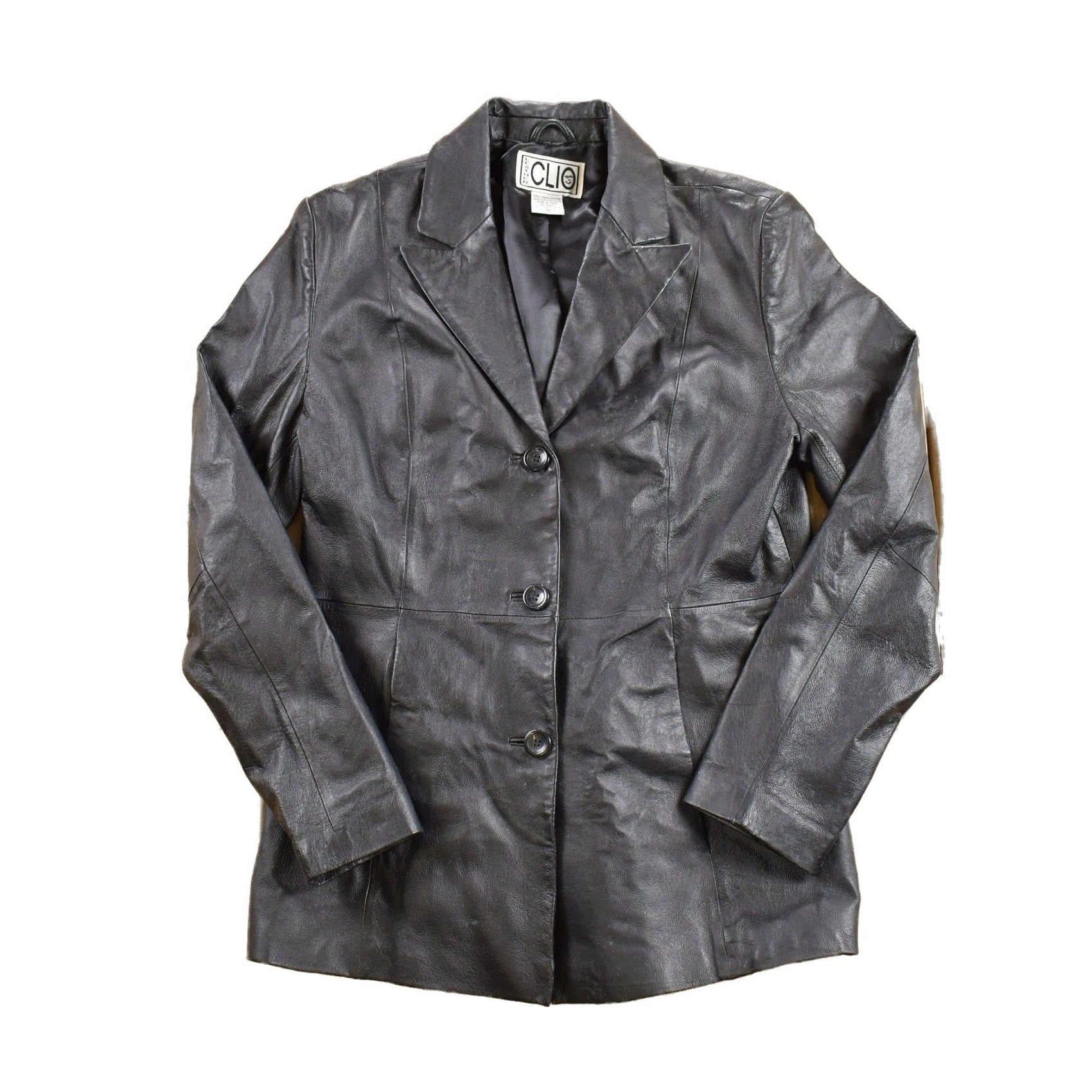 Other Clothing > Gender Neutral Adult Clothing > Jackets & Coats Vintage 1990s Leather Clio Leather Blazer Jacket Men's Small