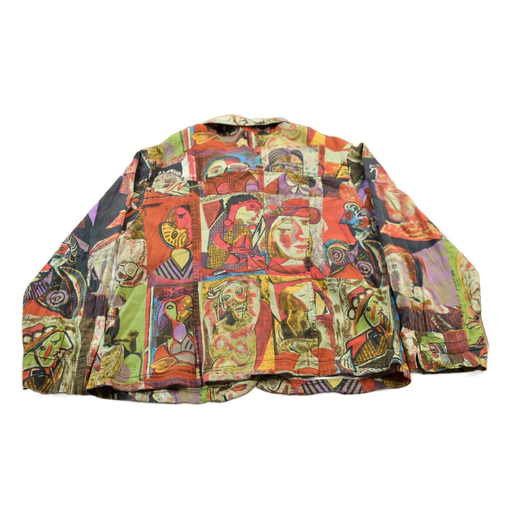 Other Clothing > Gender Neutral Adult Clothing > Jackets & Coats Vintage 1990s Pablo Picasso All Over Print Twill Jacket Women's XL