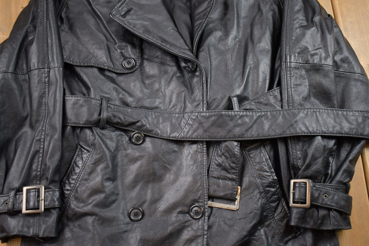 Other Clothing > Gender Neutral Adult Clothing > Jackets & Coats Vintage 1990s Pelle Studio Leather Full Length Jacket Men's Small