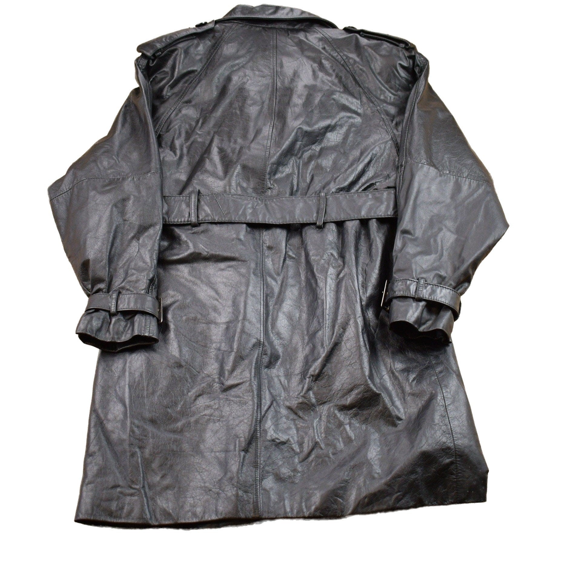 Other Clothing > Gender Neutral Adult Clothing > Jackets & Coats Vintage 1990s Pelle Studio Leather Full Length Jacket Men's Small