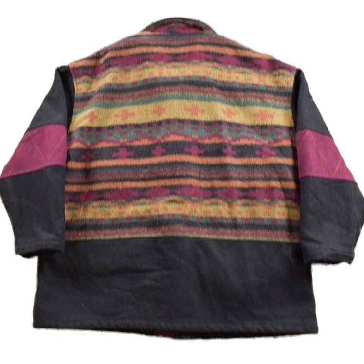 Other Clothing > Gender Neutral Adult Clothing > Jackets & Coats Vintage 1990s Rest and Relaxation Aztec Pattern Wool Jacket Men's XL