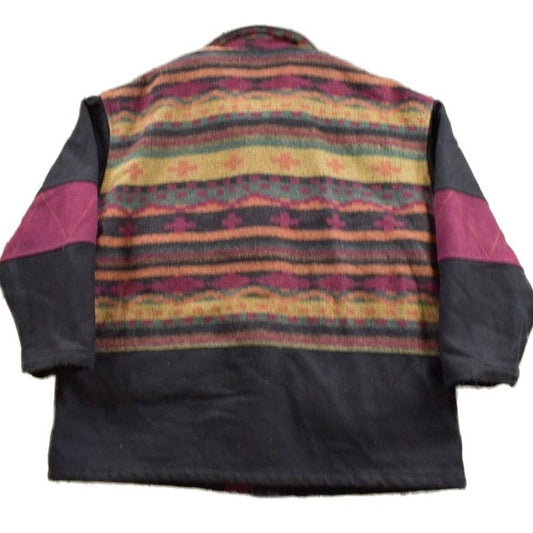Other Clothing > Gender Neutral Adult Clothing > Jackets & Coats Vintage 1990s Rest and Relaxation Aztec Pattern Wool Jacket Men's XL