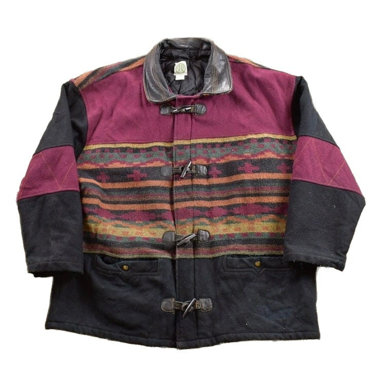 Other Clothing > Gender Neutral Adult Clothing > Jackets & Coats Vintage 1990s Rest and Relaxation Aztec Pattern Wool Jacket Men's XL