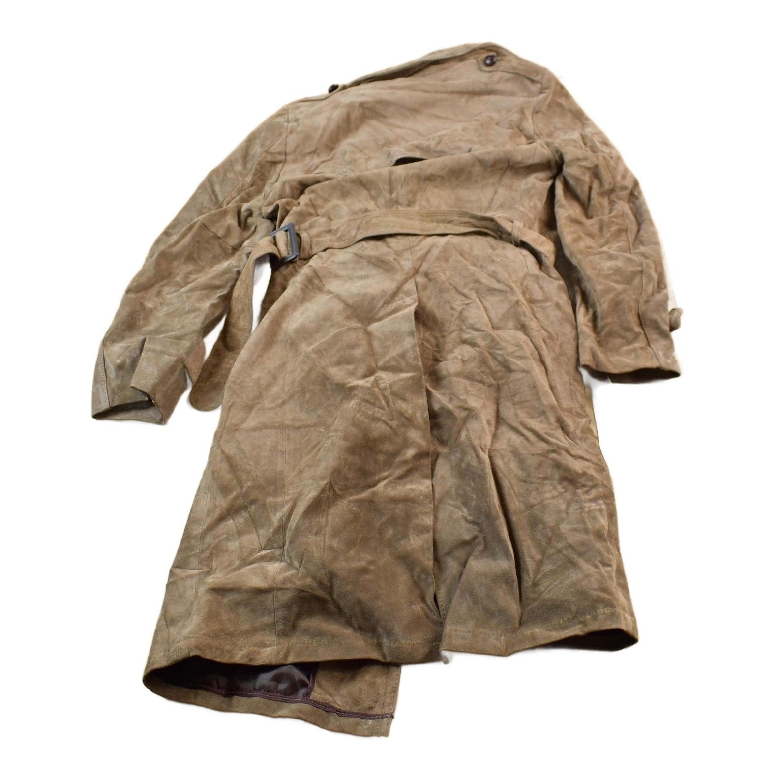 Other Clothing > Gender Neutral Adult Clothing > Jackets & Coats Vintage 1990s Rice ID Suede Leather Full Length Jacket Men's S