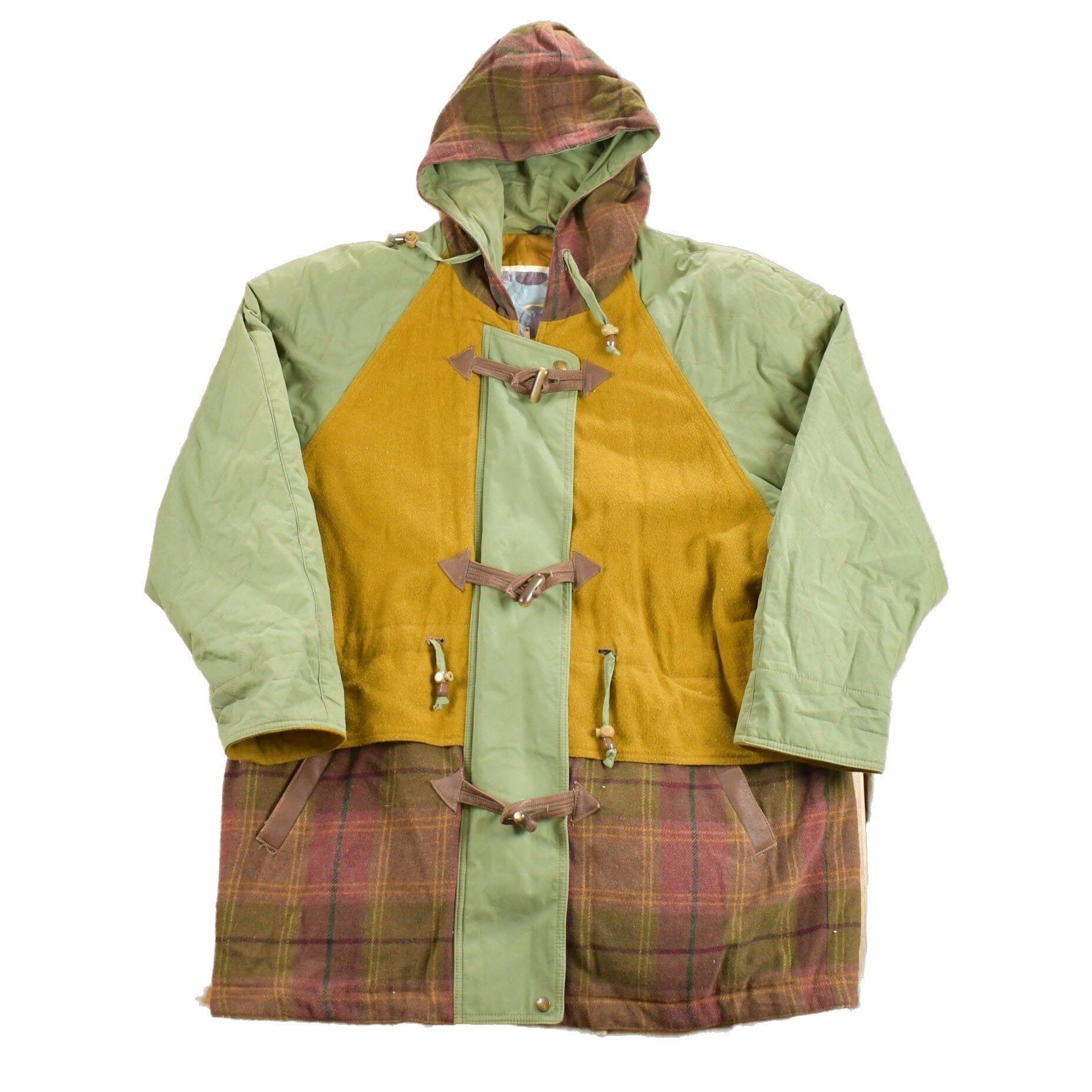 Other Clothing > Gender Neutral Adult Clothing > Jackets & Coats Vintage 1990s Utex Hooded Field Jacket Plaid Wool Men's Large